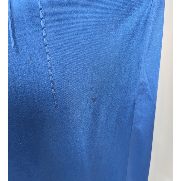 70s Vintage René Blue Satin Lace Nightgown & Robe Set 1970s Glam Lingerie - Picture 8 of 16